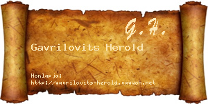 Gavrilovits Herold névjegykártya
